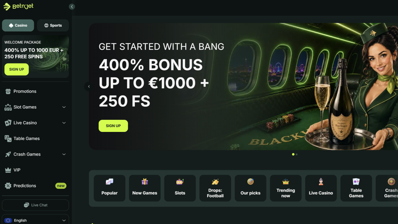 Betnjet Casino website